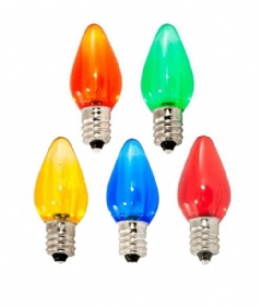 C7 LED bulb with transparent shell