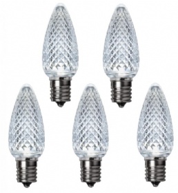 C9 LED bulb with faceted cover